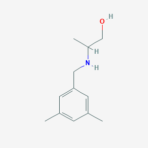 molecular formula C12H19NO B13295500 2-{[(3,5-Dimethylphenyl)methyl]amino}propan-1-ol 