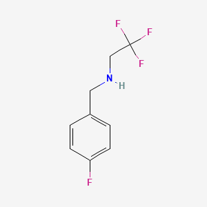 molecular formula C9H9F4N B13295541 [(4-Fluorophenyl)methyl](2,2,2-trifluoroethyl)amine 