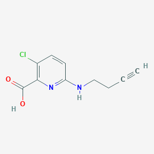 molecular formula C10H9ClN2O2 B13295601 6-[(But-3-yn-1-yl)amino]-3-chloropyridine-2-carboxylic acid 