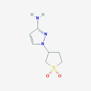 molecular formula C7H11N3O2S B13295611 3-(3-Amino-1h-pyrazol-1-yl)tetrahydrothiophene 1,1-dioxide 