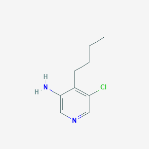 molecular formula C9H13ClN2 B13295614 4-Butyl-5-chloropyridin-3-amine 