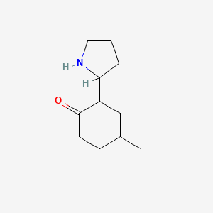 4-Ethyl-2-(pyrrolidin-2-yl)cyclohexan-1-one