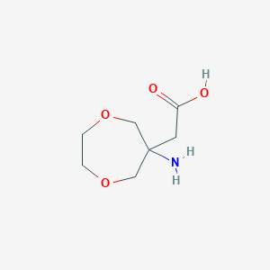 molecular formula C7H13NO4 B13295650 2-(6-Amino-1,4-dioxepan-6-yl)acetic acid 