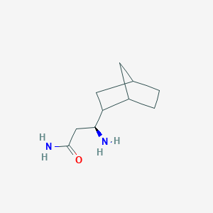 molecular formula C10H18N2O B13295681 (3S)-3-Amino-3-{bicyclo[2.2.1]heptan-2-yl}propanamide 