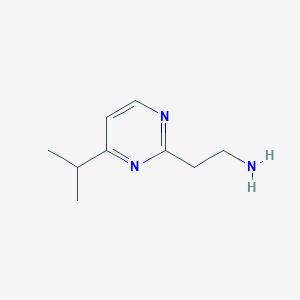 molecular formula C9H15N3 B13295708 2-(4-Isopropyl-pyrimidin-2-YL)-ethylamine 