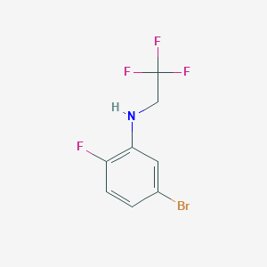 molecular formula C8H6BrF4N B13295784 5-bromo-2-fluoro-N-(2,2,2-trifluoroethyl)aniline 