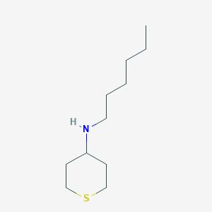 molecular formula C11H23NS B13295837 N-hexylthian-4-amine 