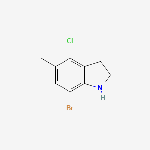 molecular formula C9H9BrClN B13295885 7-Bromo-4-chloro-5-methyl-2,3-dihydro-1H-indole 