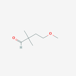 molecular formula C7H14O2 B13295896 4-Methoxy-2,2-dimethylbutanal 