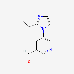 molecular formula C11H11N3O B13295987 5-(2-Ethyl-1H-imidazol-1-yl)pyridine-3-carbaldehyde 