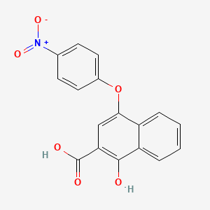 molecular formula C17H11NO6 B1329607 1-羟基-4-(4-硝基苯氧基)-2-萘甲酸 CAS No. 21894-06-4