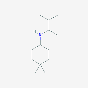 molecular formula C13H27N B13296078 4,4-dimethyl-N-(3-methylbutan-2-yl)cyclohexan-1-amine 