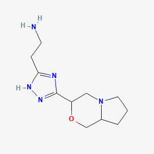 2-(5-{hexahydro-1H-pyrrolo[2,1-c]morpholin-3-yl}-4H-1,2,4-triazol-3-yl)ethan-1-amine