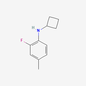 molecular formula C11H14FN B13296086 N-cyclobutyl-2-fluoro-4-methylaniline 