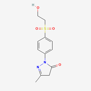 molecular formula C12H14N2O4S B1329609 3H-吡唑-3-酮，2,4-二氢-2-[4-[(2-羟乙基)磺酰基]苯基]-5-甲基- CAS No. 21951-34-8