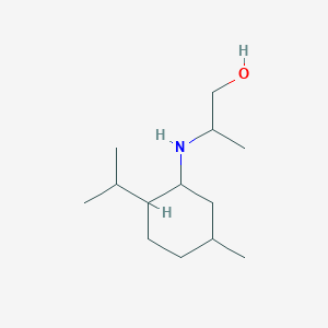 molecular formula C13H27NO B13296104 2-{[5-Methyl-2-(propan-2-yl)cyclohexyl]amino}propan-1-ol 