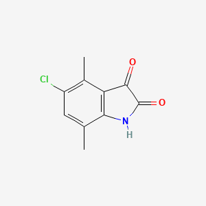 molecular formula C10H8ClNO2 B13296108 5-Chloro-4,7-dimethyl-2,3-dihydro-1H-indole-2,3-dione 