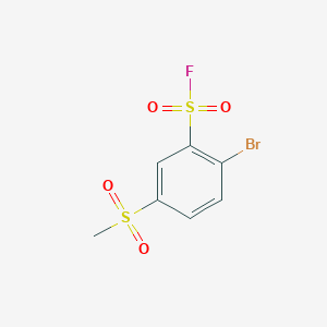 molecular formula C7H6BrFO4S2 B13296137 2-Bromo-5-methanesulfonylbenzene-1-sulfonyl fluoride 