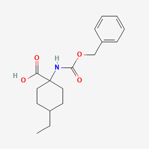 molecular formula C17H23NO4 B13296153 1-{[(Benzyloxy)carbonyl]amino}-4-ethylcyclohexane-1-carboxylic acid 