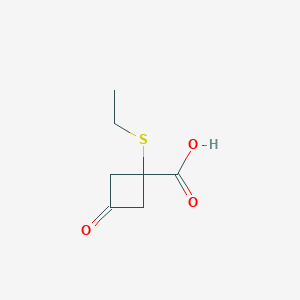 1-(Ethylsulfanyl)-3-oxocyclobutane-1-carboxylic acid