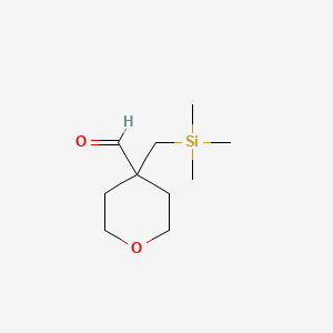 4-[(Trimethylsilyl)methyl]oxane-4-carbaldehyde