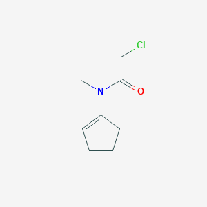 molecular formula C9H14ClNO B13296248 2-chloro-N-cyclopent-1-en-1-yl-N-ethylacetamide 