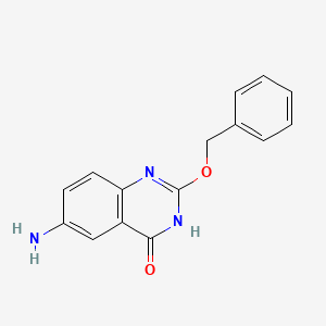 molecular formula C15H13N3O2 B13296260 6-Amino-2-(benzyloxy)-3,4-dihydroquinazolin-4-one 