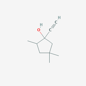 molecular formula C10H16O B13296310 1-Ethynyl-2,4,4-trimethylcyclopentan-1-ol CAS No. 88959-14-2