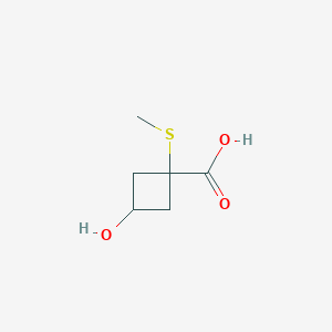 3-Hydroxy-1-(methylsulfanyl)cyclobutane-1-carboxylic acid