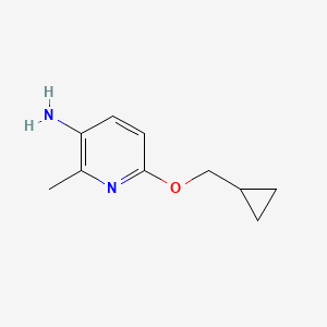 molecular formula C10H14N2O B13296397 6-(Cyclopropylmethoxy)-2-methylpyridin-3-amine 