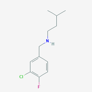 molecular formula C12H17ClFN B13296406 [(3-Chloro-4-fluorophenyl)methyl](3-methylbutyl)amine 