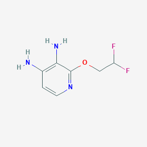 molecular formula C7H9F2N3O B13296637 2-(2,2-Difluoroethoxy)pyridine-3,4-diamine 