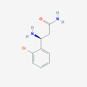 molecular formula C9H11BrN2O B13296661 (3S)-3-Amino-3-(2-bromophenyl)propanamide 