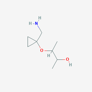 molecular formula C8H17NO2 B13296666 3-[1-(Aminomethyl)cyclopropoxy]butan-2-ol 