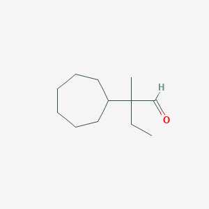 molecular formula C12H22O B13296769 2-Cycloheptyl-2-methylbutanal 