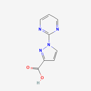 molecular formula C8H6N4O2 B13296813 1-(pyrimidin-2-yl)-1H-pyrazole-3-carboxylic acid 