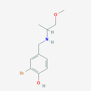 molecular formula C11H16BrNO2 B13296822 2-Bromo-4-{[(1-methoxypropan-2-yl)amino]methyl}phenol 