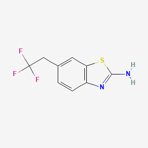 molecular formula C9H7F3N2S B13296882 6-(2,2,2-Trifluoroethyl)-1,3-benzothiazol-2-amine 