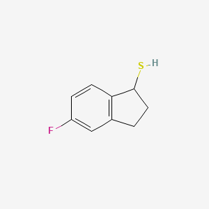 molecular formula C9H9FS B13296897 5-Fluoro-2,3-dihydro-1H-indene-1-thiol 