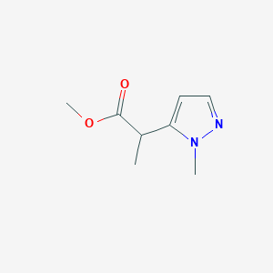 molecular formula C8H12N2O2 B13296954 methyl 2-(1-methyl-1H-pyrazol-5-yl)propanoate 