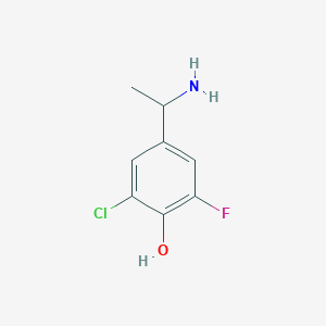 4-(1-Aminoethyl)-2-chloro-6-fluorophenol