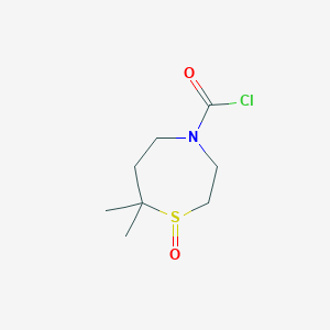 7,7-Dimethyl-1,4-thiazepane-4-carbonyl chloride 1-oxide