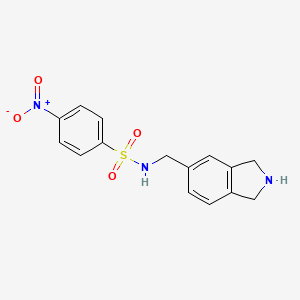 molecular formula C15H15N3O4S B13297097 N-[(2,3-Dihydro-1H-isoindol-5-yl)methyl]-4-nitrobenzene-1-sulfonamide 