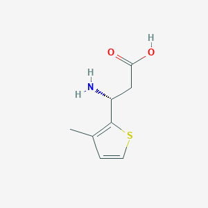 molecular formula C8H11NO2S B13297105 (3R)-3-Amino-3-(3-methylthiophen-2-YL)propanoic acid 