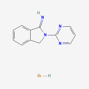 molecular formula C12H11BrN4 B13297109 2-Pyrimidin-2-ylisoindolin-1-imine hydrobromide 