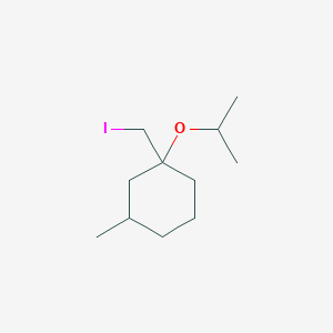 molecular formula C11H21IO B13297149 1-(Iodomethyl)-3-methyl-1-(propan-2-yloxy)cyclohexane 