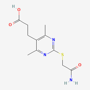 3-{2-[(Carbamoylmethyl)sulfanyl]-4,6-dimethylpyrimidin-5-yl}propanoic acid