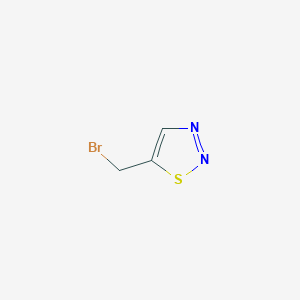 molecular formula C3H3BrN2S B13297169 5-(Bromomethyl)-1,2,3-thiadiazole 