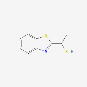 molecular formula C9H9NS2 B13297173 1-(1,3-Benzothiazol-2-yl)ethane-1-thiol 