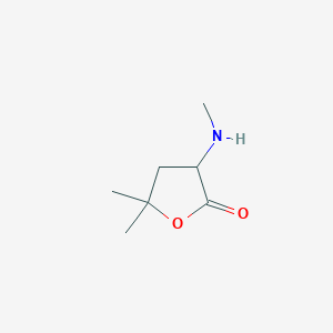 molecular formula C7H13NO2 B13297183 5,5-Dimethyl-3-(methylamino)oxolan-2-one 